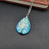 Teardrop with Tree Resin Pendant Necklace PW-WG20561-04-1