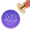 Brass Wax Seal Stamp with Handle AJEW-WH0184-0396-1