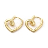 Rack Plating Brass Heart Hoop Earrings for Women EJEW-F302-01G-1