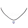 Glass Heart Pendant Necklaces NJEW-JN04476-03-1