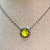 Brass Yellow Resin Sport Ball Pendant Necklaces for Women FS-WGDA3A1-05-1