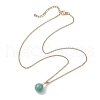 Round Gemstone Pendant Necklaces NJEW-JN04718-02-5