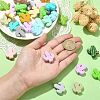30Pcs 15 Colors Food Grade Eco-Friendly Silicone Focal Beads SIL-CJ0001-09-4