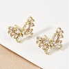 Butterfly Brass Micro Pave Cubic Zirconia Stud Earrings EJEW-M082-17G-01-5