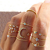 10Pcs Alloy with Crystal Rhinestone Finger Rings WG3531F-01-1