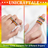 Unicraftale 4Pcs 4 Style Pride Finger Rings RJEW-UN0001-21G-3