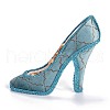 Flannelette & Resin High-Heeled Shoes Jewelry Displays Stand ODIS-A010-11-3