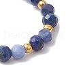 Natural Sodalite Beaded Stretch Rings RJEW-JR00867-01-4