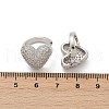 Brass Micro Pave Clear Cubic Zirconia Cuff Earrings EJEW-Z111-03P-02-5