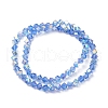 Electroplate Transparent Glass Beads Strands EGLA-K015-03C-2