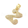 Brass Micro Pave Cubic Zirconia Pendants ZIRC-C012-01G-26-2