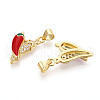 Brass Micro Pave Cubic Zirconia Pendants KK-N265-10G-2