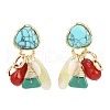 Triangle Alloy Plastic Dangle Stud Earrings EJEW-Q035-01G-4