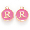 Golden Plated Alloy Enamel Charms ENAM-S118-08R-1