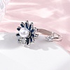 Brass Micro Pave Clear Cubic Zirconia Open Cuff Rings RJEW-S624-01P-3