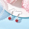 Natural Carnelian Round Dangle Earrings EJEW-JE06413-03-1