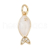 Brass Micro Pave Cubic Zirconia and Enamel Pendants KK-Q096-10G-1