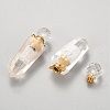 Faceted Natural Quartz Crystal Openable Perfume Bottle Pointed Pendants G-P435-D-03G-2