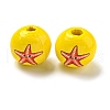 Natural Wood European Beads WOOD-S059-01N-2