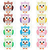 SUNNYCLUE 12Pcs 6 Colors PVC Cartoon Owl Doll Pendants KY-SC0001-64-1
