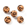 Painted Wood European Beads WOOD-F017-04F-1