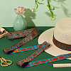 7M Ethnic Style Polyester Flower Jacquard Ribbons OCOR-WH0091-72B-01-4