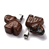 Natural Mahogany Obsidian Pendants G-B127-05P-05-3