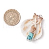 7Pcs 7 Styles Natural Scallop Shell & Dyed Synthetic Turquoise Starfish Pendants PALLOY-JF03564-02-2
