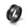Stainless Steel Grooved Finger Ring for Women RJEW-WH0004-30A-EB-1