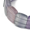 Natural Fluorite Rectangle Beaded Stretch Bracelet for Women BJEW-M297-B01-2