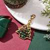 Christmas Tree Glass & Alloy Pendant Decorations HJEW-TA00188-2
