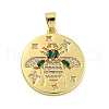 Real 18K Gold Plated Brass Micro Pave Cubic Zirconia Pendants KK-R159-34G-1