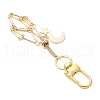 Brass Macrame Pouch Empty Stone Holder Pendant Decoration HJEW-JM03303-01-4