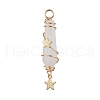 3Pcs 3 Styles Natural Mixed Stone Pointed Copper Wire Wrapped Faceted Bullet Big Pendants PALLOY-JF03572-4