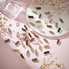 48Pcs 8 Colors Natural Mixed Gemstone Brass Wire Wrapped Column Connector Charms PALLOY-HY00042-4