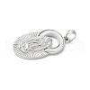 Brass Pave Natural White Shell Religion Pendants KK-S522-23P-D-2