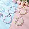4Pcs Acrylic Bowknot & Glass Round Beads Pendant Decorations HJEW-JM03324-1