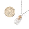 Copper Wire Wrapped Empty Glass Bottle Pendant 304 Stainless Steel Cable Chain Necklaces for Women Men NJEW-JN05275-3