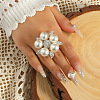 Alloy Rhinestone Adjustable Cuff Rings for Women WU2379-2