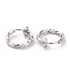 Electroplated Brass Twisted Tubular Hoop Earrings for Women EJEW-G299-01B-P-2