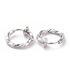Electroplated Brass Twisted Tubular Hoop Earrings for Women EJEW-G299-01B-P-2