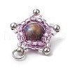 Cylinder Seed Beads & Natural Tiger Eye Beads Pendants PALLOY-MZ00508-04-4
