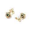 Natural Tiger Eye Bowknot Dangle Stud Earrings EJEW-MZ00348-02-4