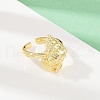 Ocean Theme Brass Cuff Rings RJEW-C135-01G-09-2