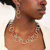 Alloy Ring Link Chain Necklace & Stud Dangle Earrings Sets FS-WGB71C6-01-2