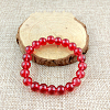 Glass Imitation Natural Agate Round Beaded Stretch Beaded Bracelets WG8D788-02-1