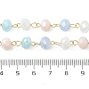 Handmade Electroplate Glass Faceted Rondelle Beaded Chains AJEW-SZ0002-41B-2