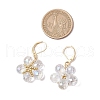Glass Seed Beads Flower Leverback Earrings EJEW-MZ00427-01-3