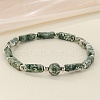 Natural Green Spot Jasper Beaded Stretch Bracelets for Men Women WGE4A78-13-1