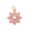 Brass Pave Cubic Zirconia with Enamel Pendants KK-U062-38G-02-1